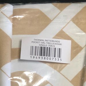 Thermal Tan Rod Pocket Valance Curtain Modern Pattern Multiple Available NEW